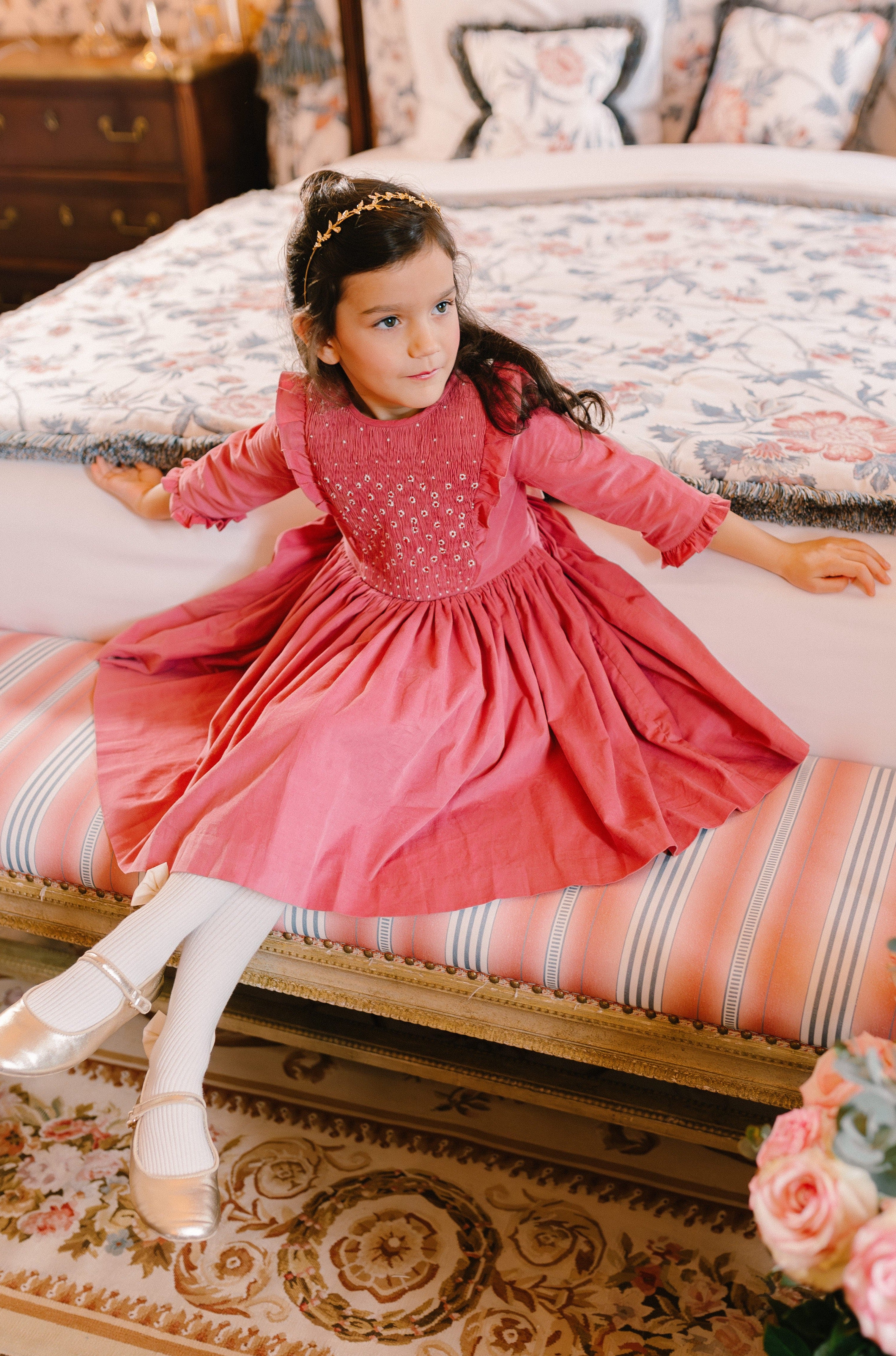 princess charlotte pink dress Antoinette Paris Hand Smocked Princess Charlotte Dress