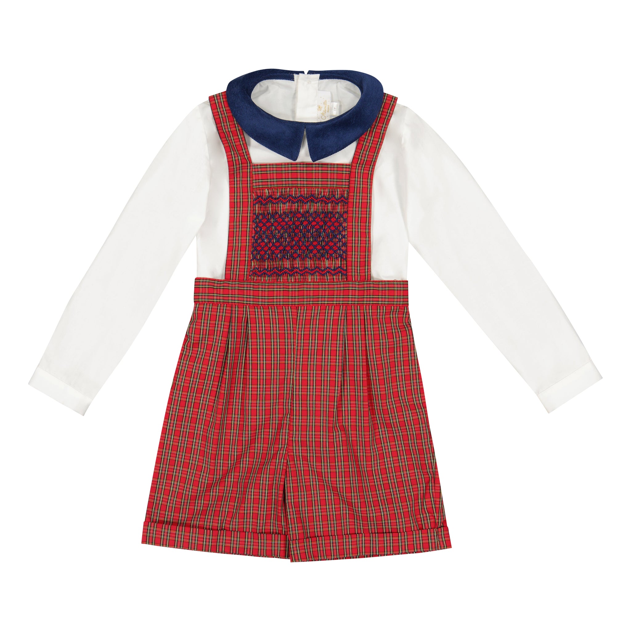 George Red Tartan Overalls & Shirt