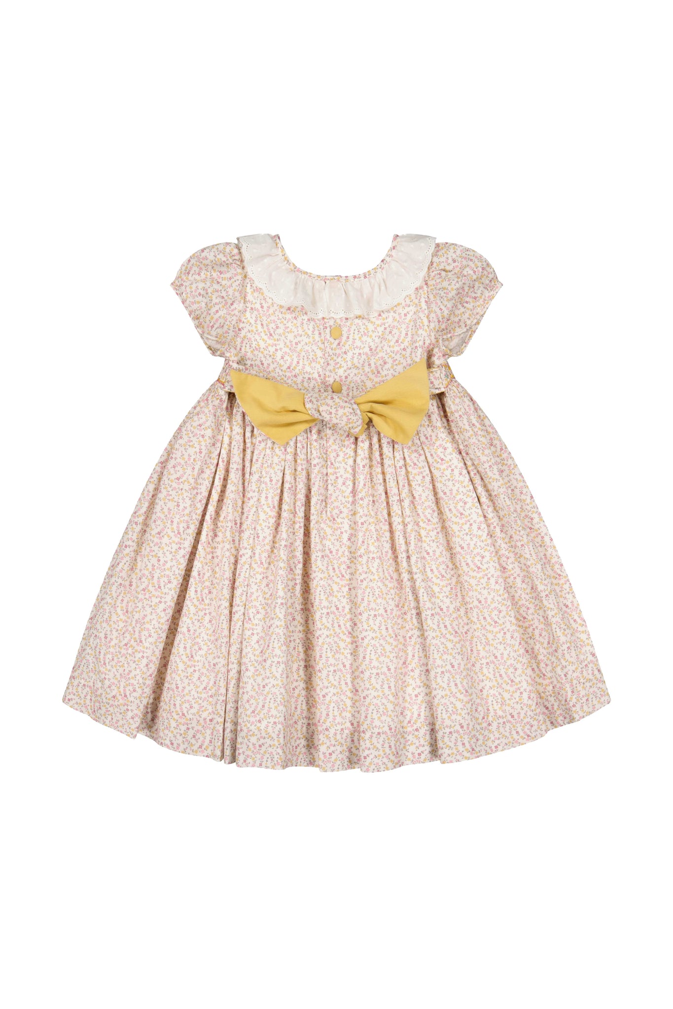 Back of Isadora Short Sleeve Floral Smocked Dress