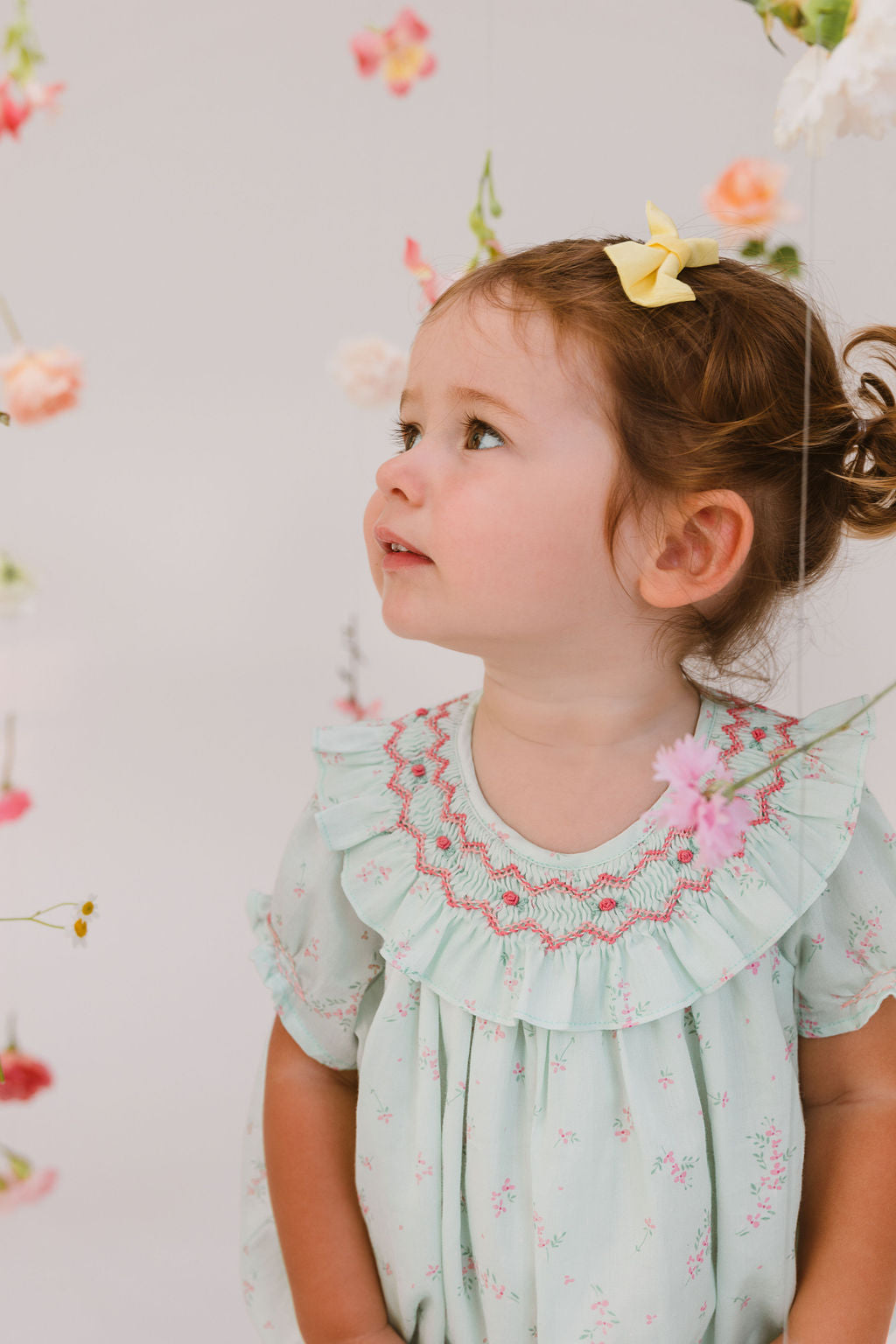JASMINE MINT BUBBLE WITH LARGE SMOCKED COLLAR
