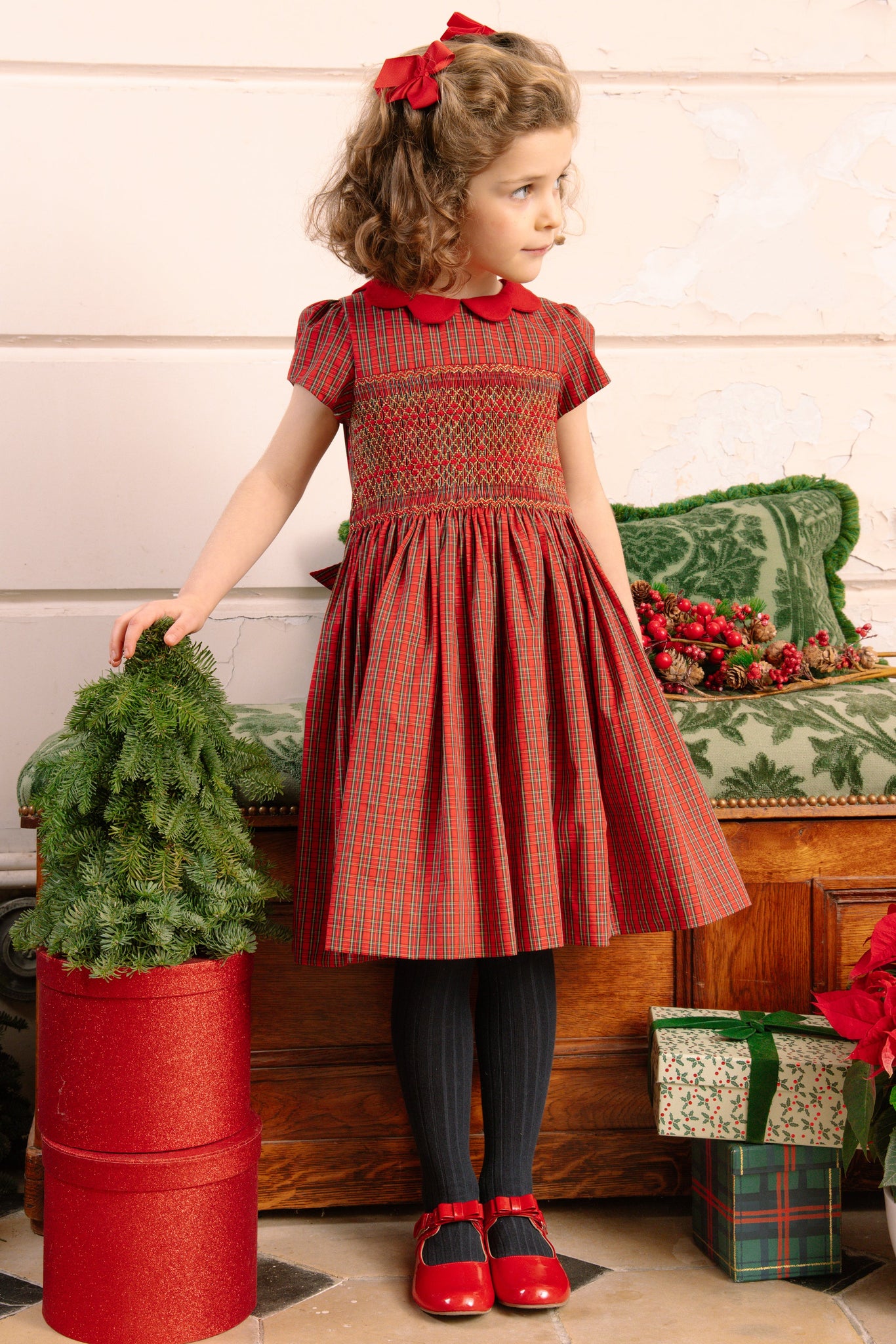 red smocked dress Whistles Smocked Bodice Midi Dress Red Size 12