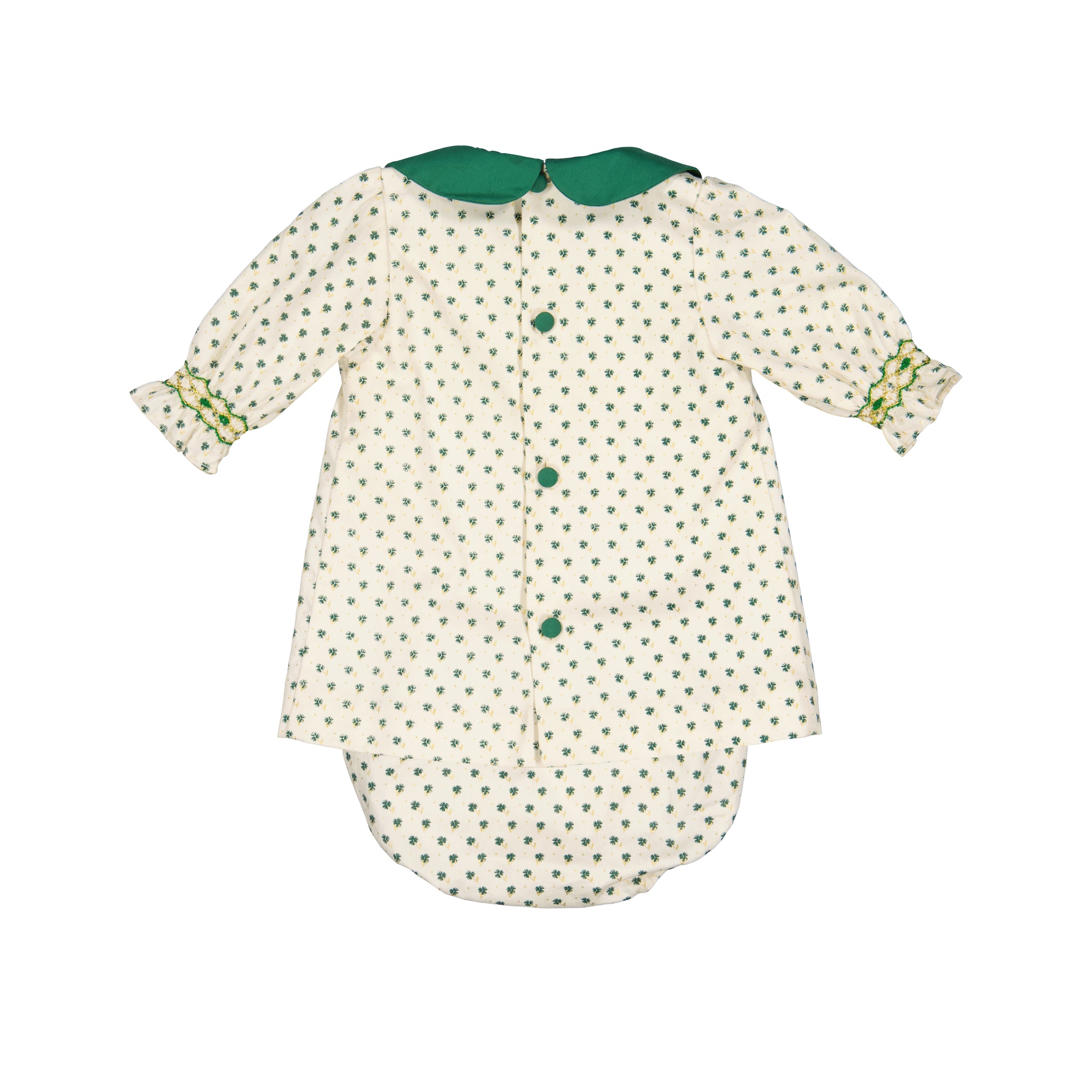 OLYMPE - ENSEMBLE BEBE IMPRIME VERT A MANCHES LONGUES