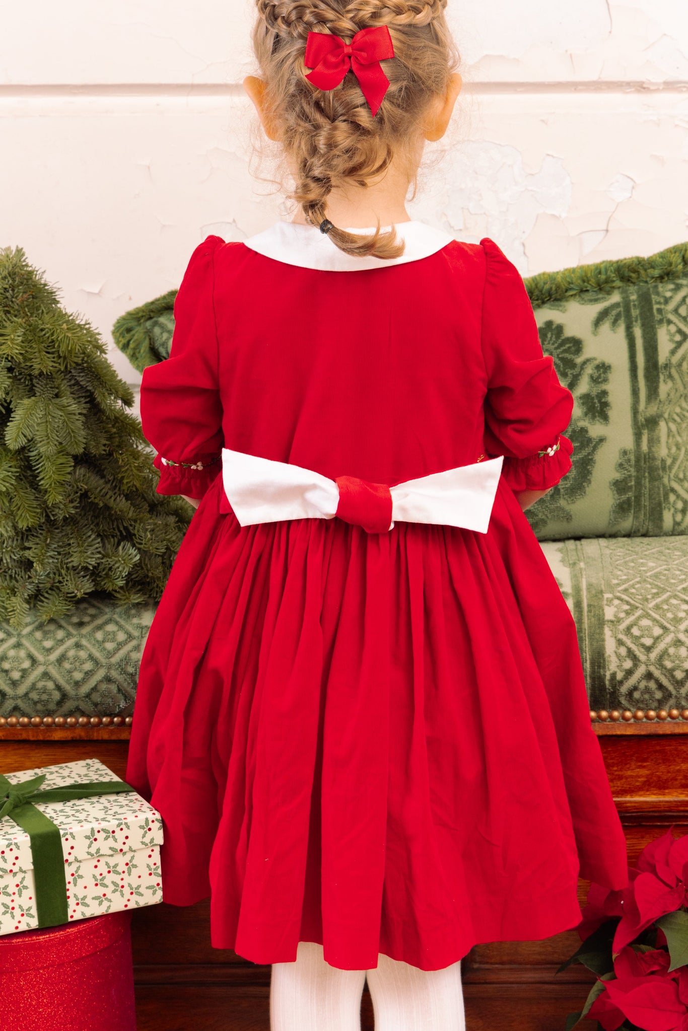 Olympe Red Holiday Smocked Dress Olympe Red Holiday Smocked Dress