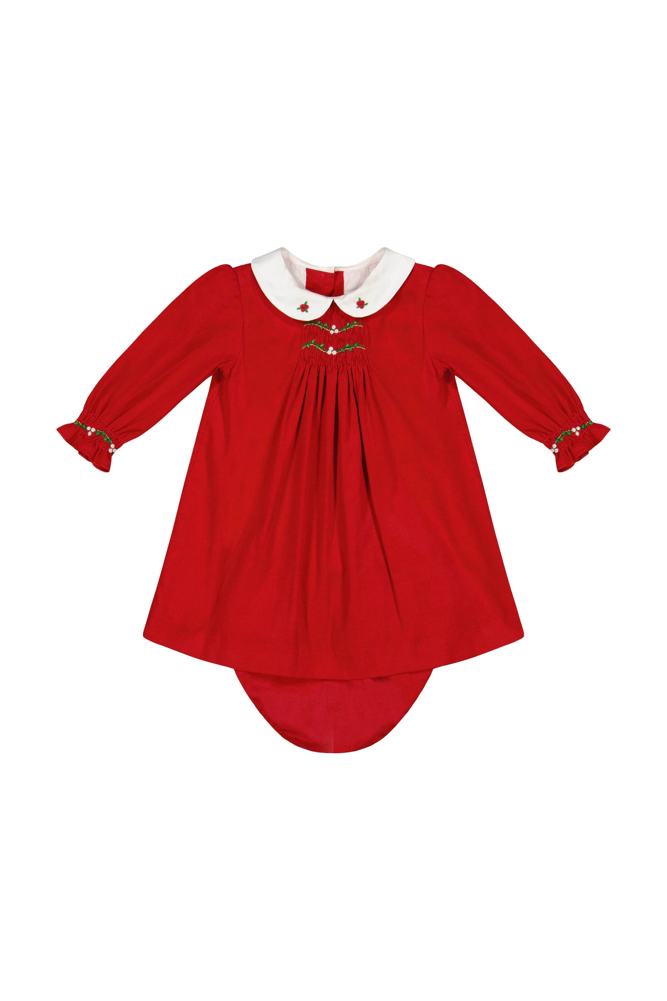 Olympe Red Smocked Baby Set