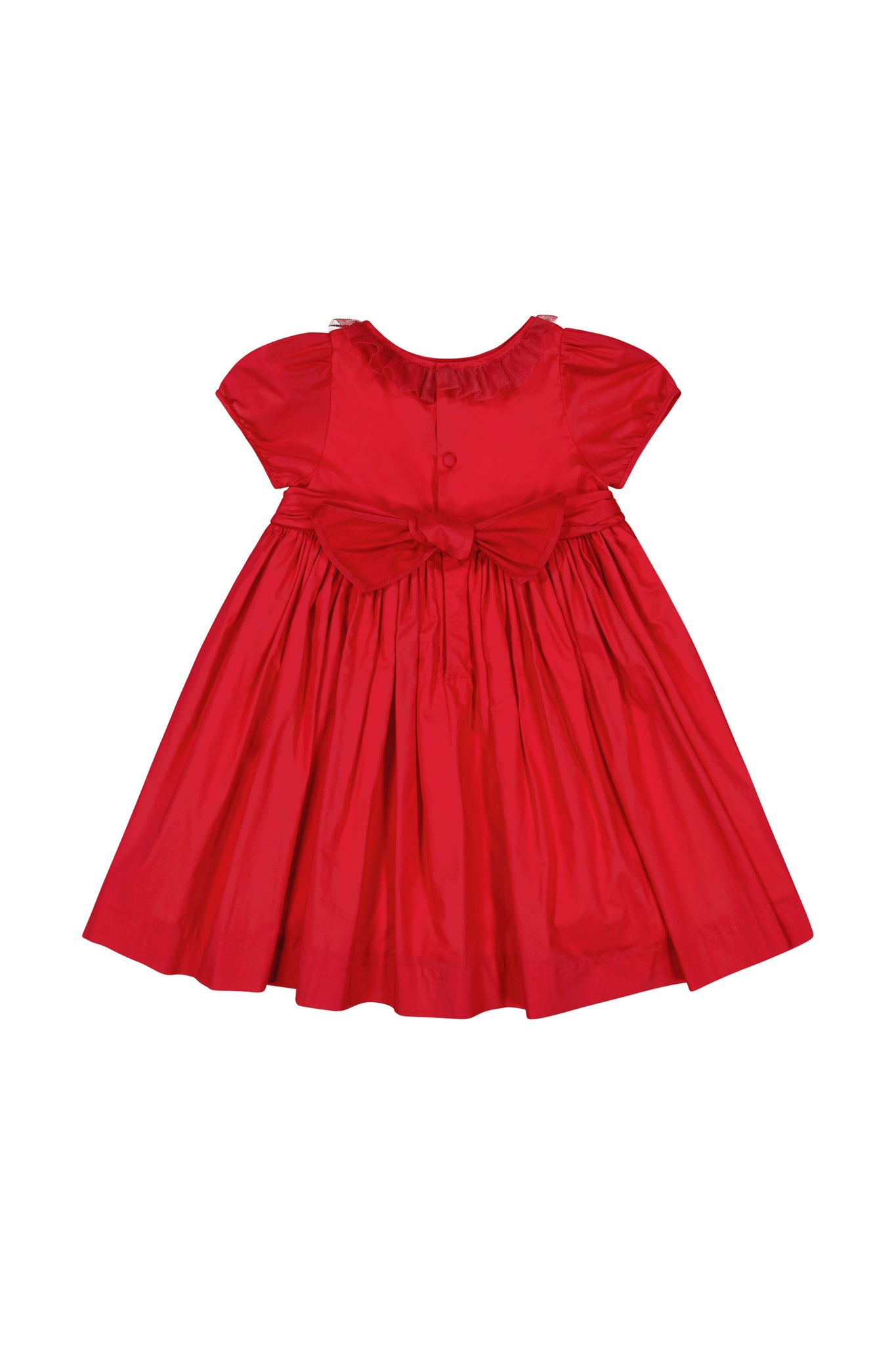 Back of Sofia Red Smocked Dress