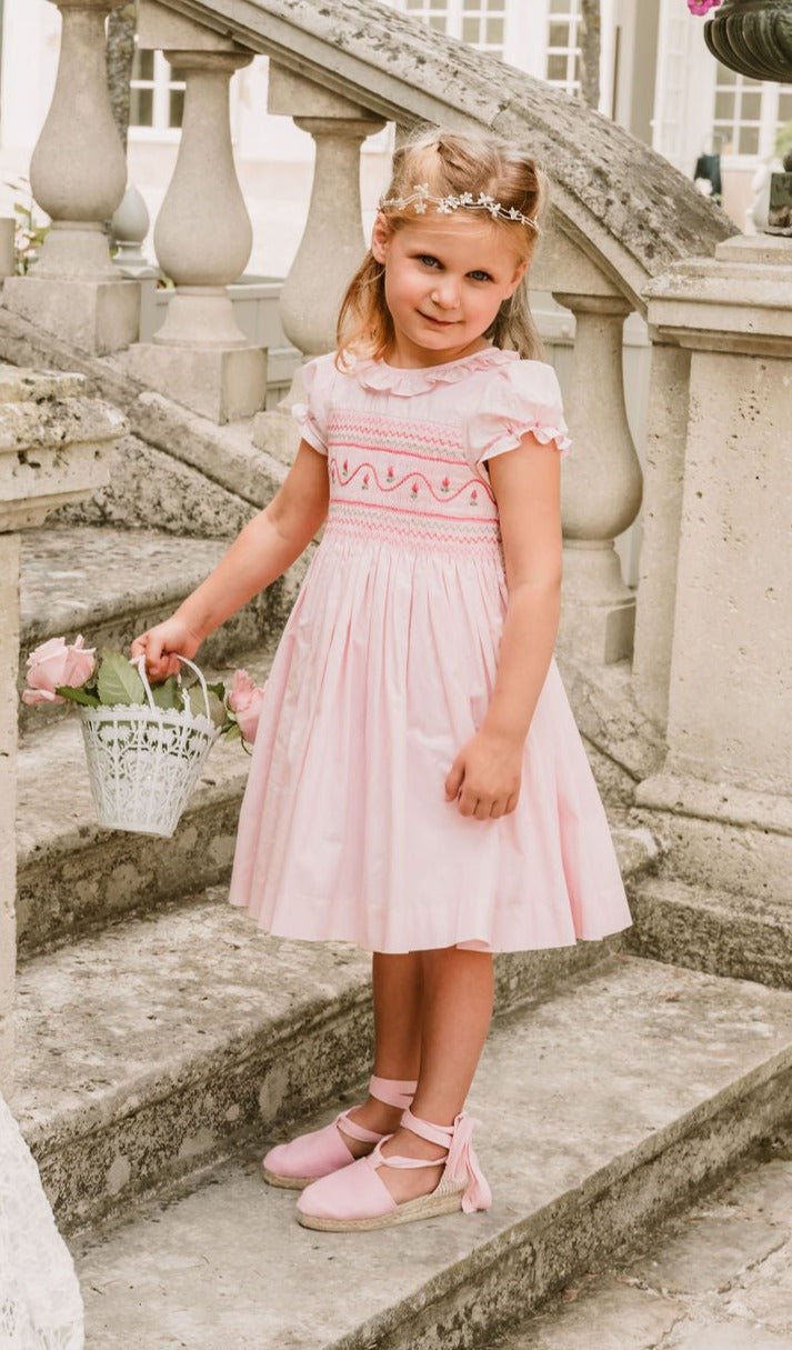 TULIP PINK SMOCKED GIRL DRESS