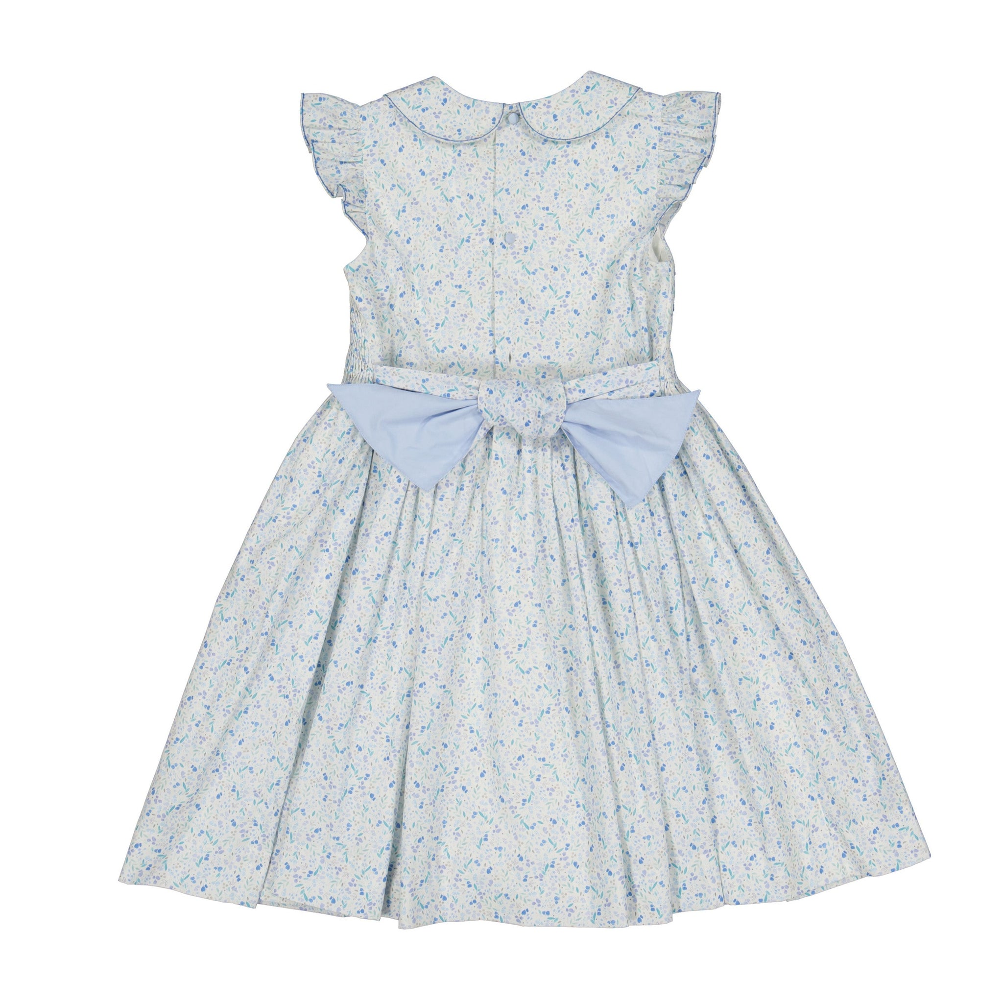 COSMOS BLUE  FLORAL SMOCKED DRESS