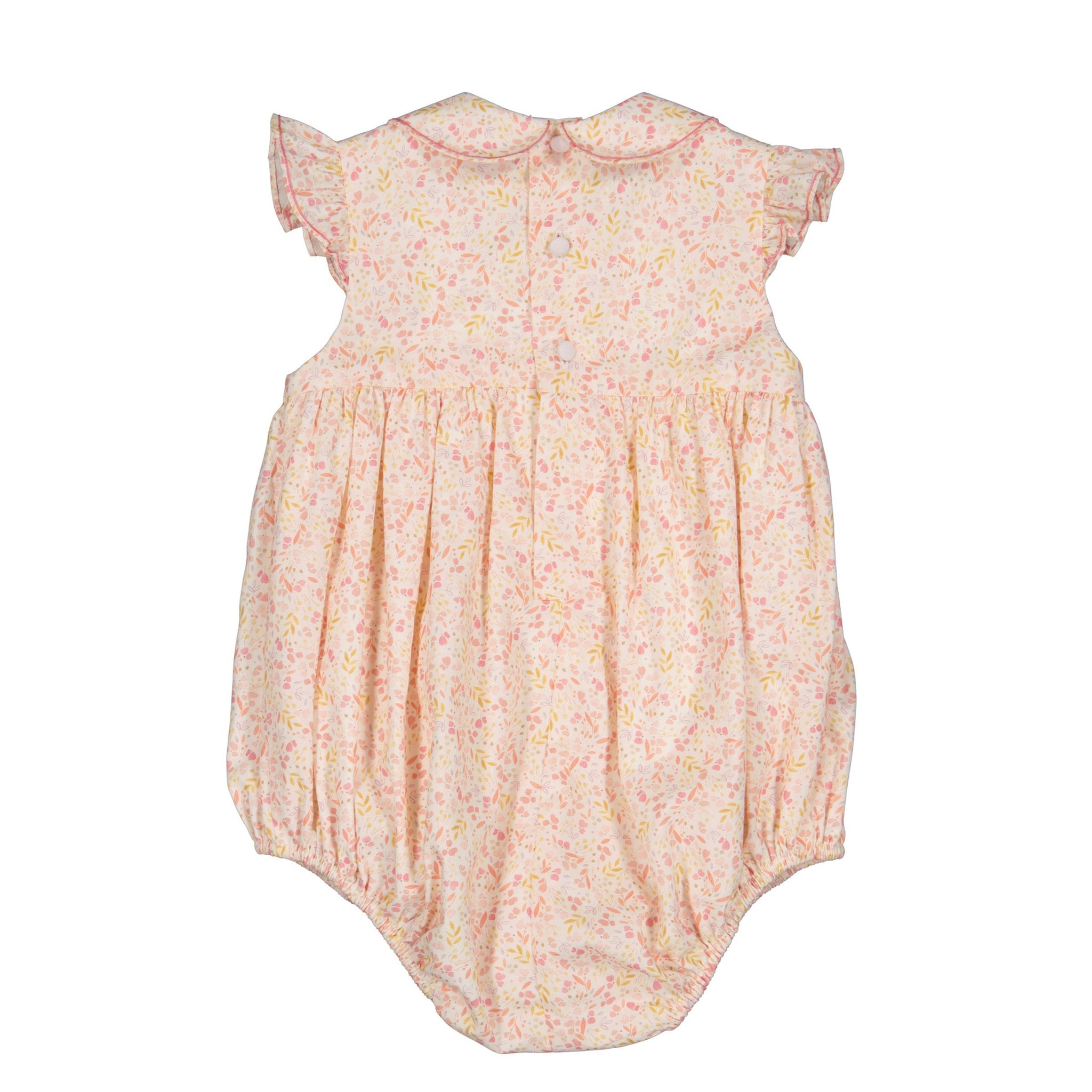 COSMOS PINK FLORAL SMOCKED BUBBLE