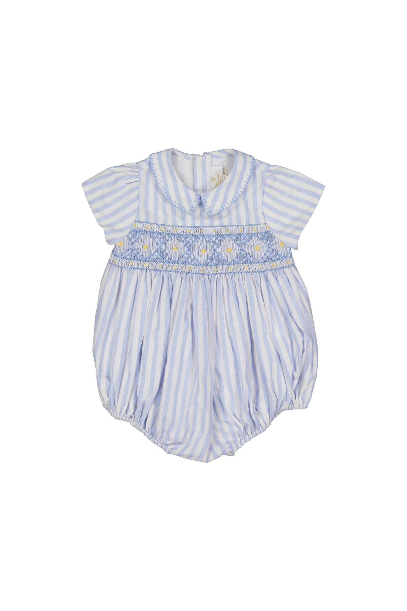 GEORGE BLUE STRIPES SMOCKED BABY BUBBLE
