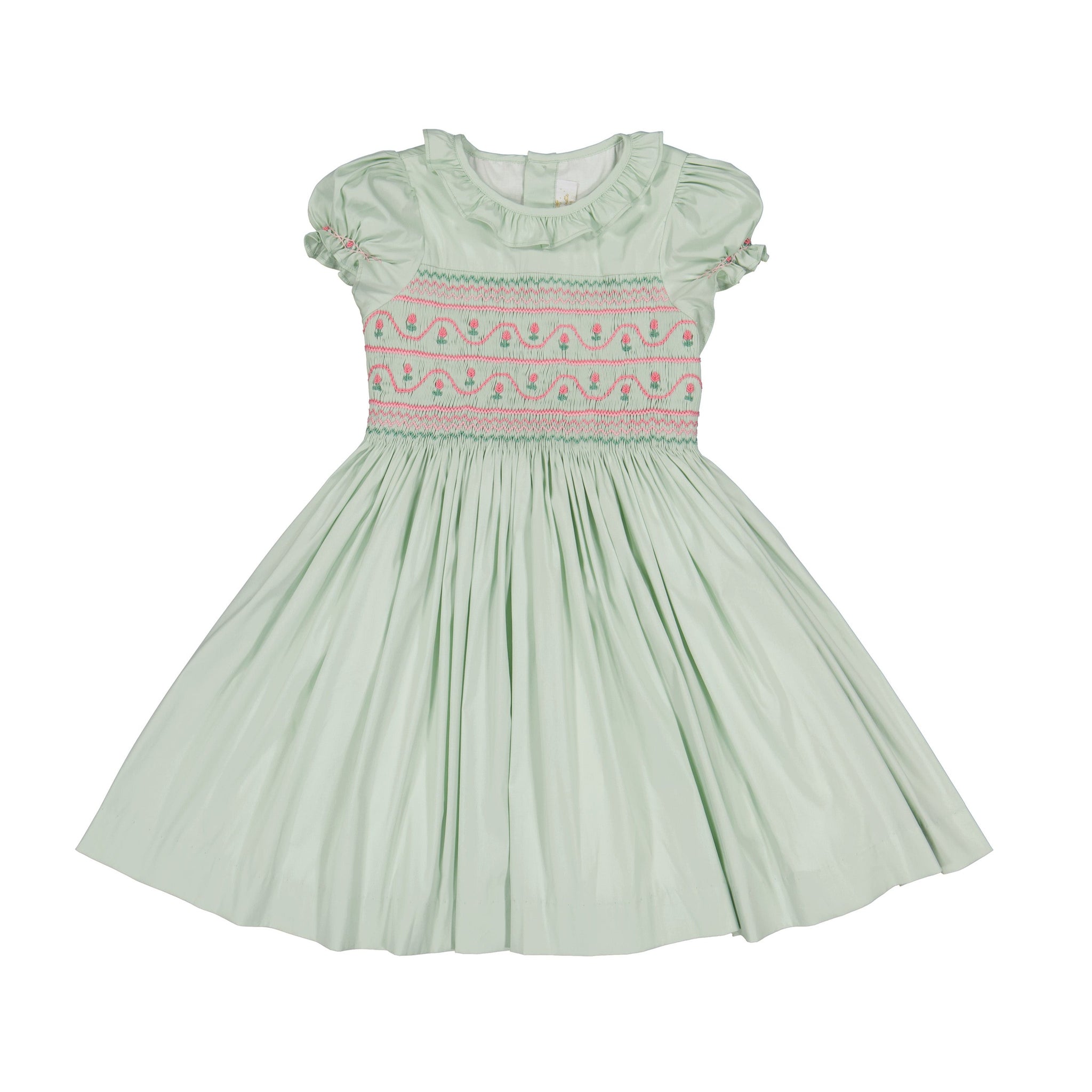 TULIP MINT SMOCKED GIRL DRESS